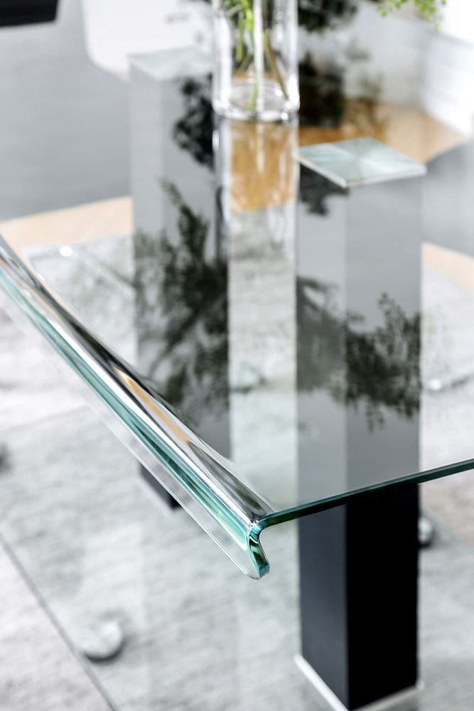 Furniture of America - Richfield Dining Table in Black/Chrome - CM3362BK-T-TABLE View 3