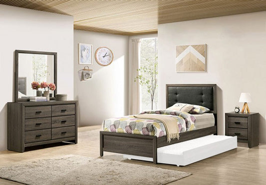 Furniture of America - Roanne 4 Pc. Full Bedroom Set in Gray/Charcoal - FOA7927F-4PC