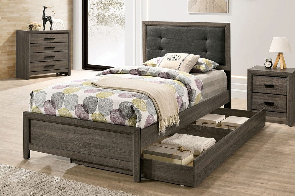 Furniture of America - Roanne Twin Bed in Gray/Charcoal - FOA7927T-BED View 4