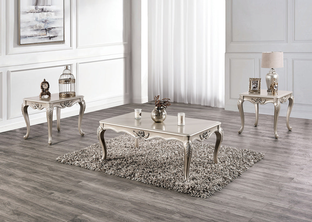 Furniture of America - Rochester End Table in Champagne - FM45001WH-E View 2