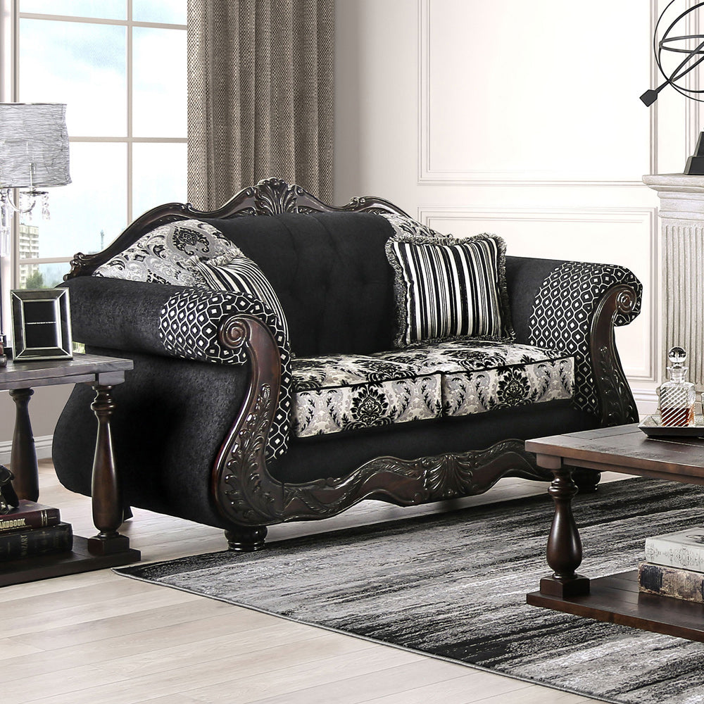 Furniture of America - Ronja Loveseat in Black - SM6432-LV View 1