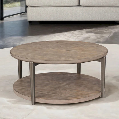 Furniture of America - Roros - Round Cocktail Table - FM44008NT-CR view 1