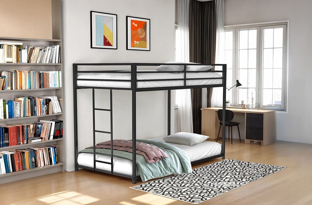Furniture of America - Rothwell Twin/Twin Metal Bunk Bed in Matte Black - FM-BK1200BK-TT View 2
