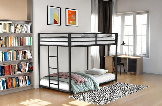 Furniture of America - Rothwell Twin/Twin Metal Bunk Bed in Matte Black - FM-BK1200BK-TT View 2