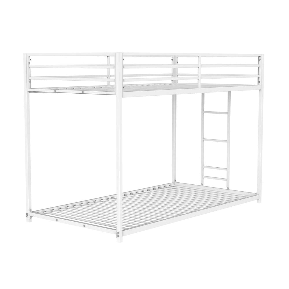 Furniture of America - Rothwell Twin/Twin Metal Bunk Bed in Matte White - FM-BK1200WH-TT View 1