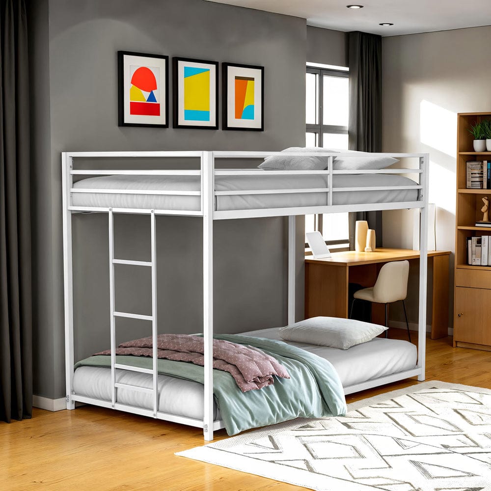 Furniture of America - Rothwell Twin/Twin Metal Bunk Bed in Matte White - FM-BK1200WH-TT View 2