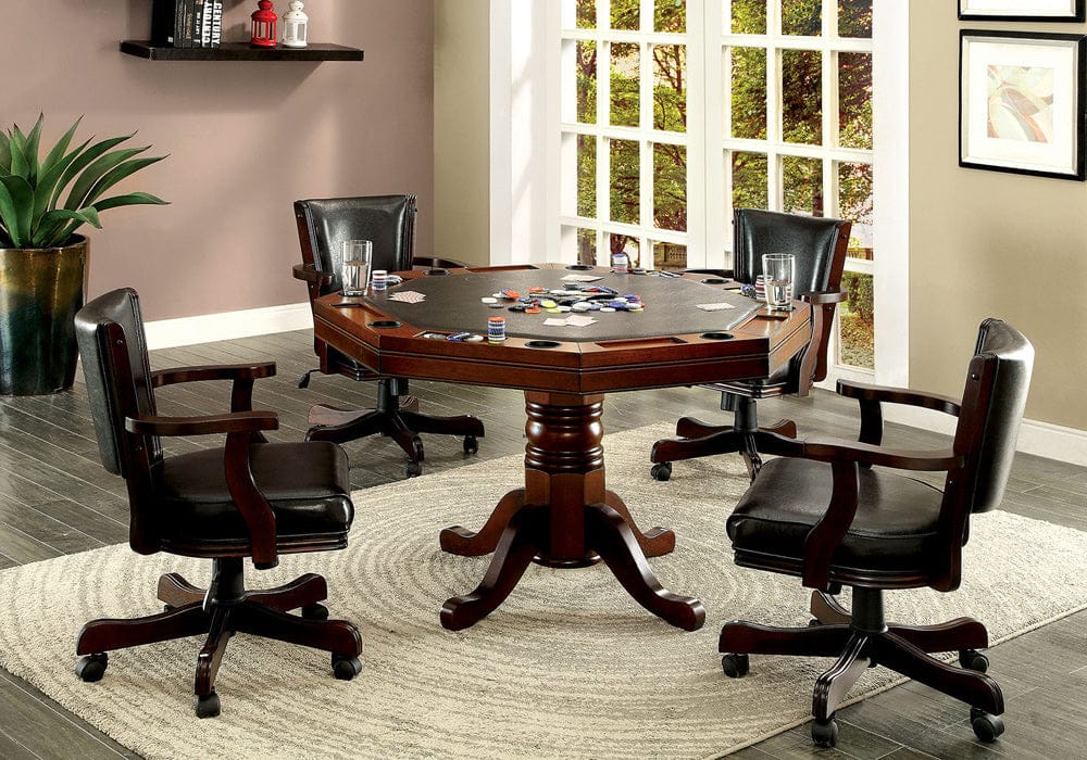 Furniture of America - Rowan Game Table in Cherry - CM-GM339T-TABLE View 3