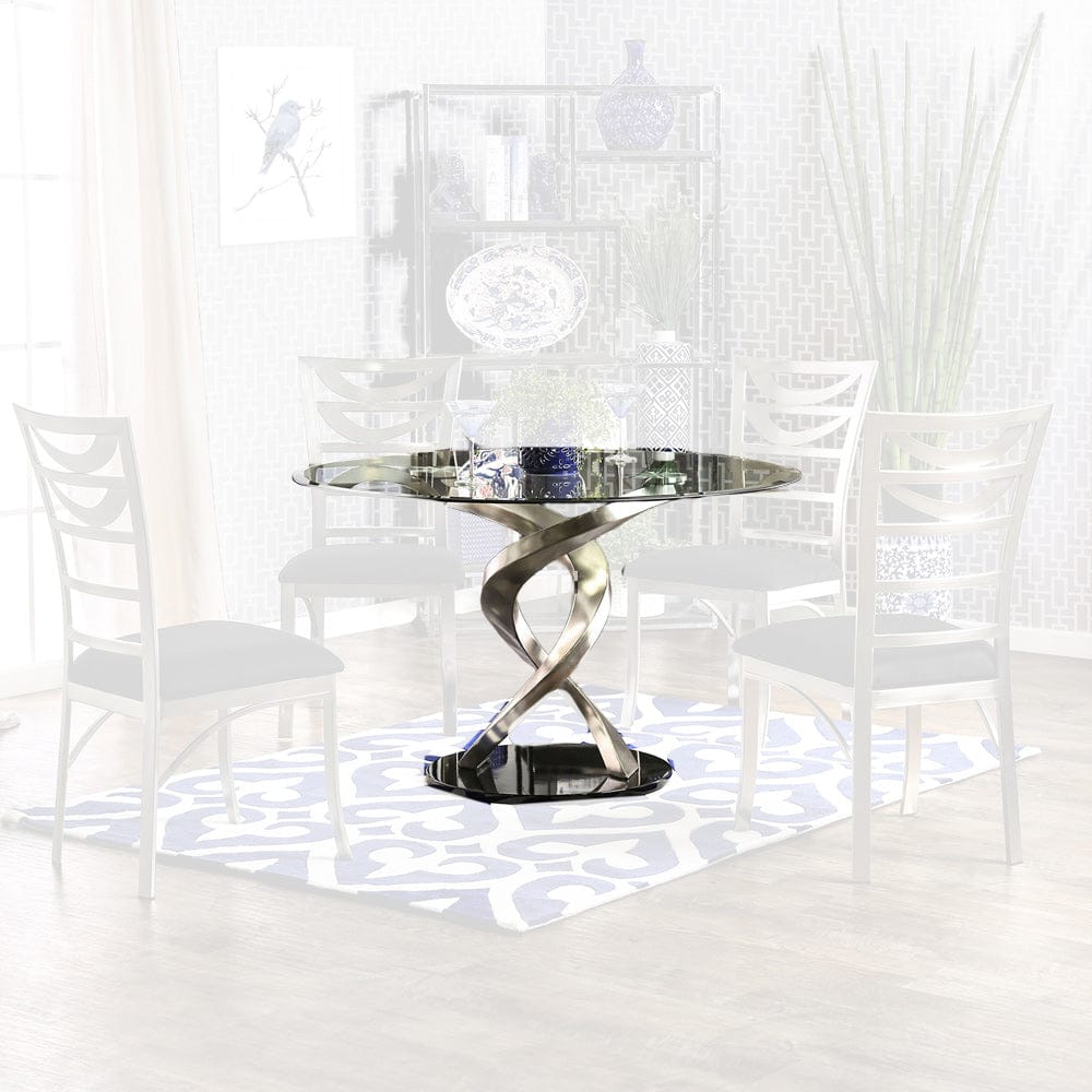Furniture of America - Roxo Round Dining Table in Silver/Black - CM3729T-TABLE View 1