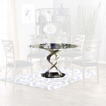 Furniture of America - Roxo Round Dining Table in Silver/Black - CM3729T-TABLE View 1