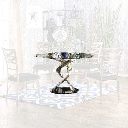 Furniture of America - Roxo Round Dining Table in Silver/Black - CM3729T-TABLE View 1