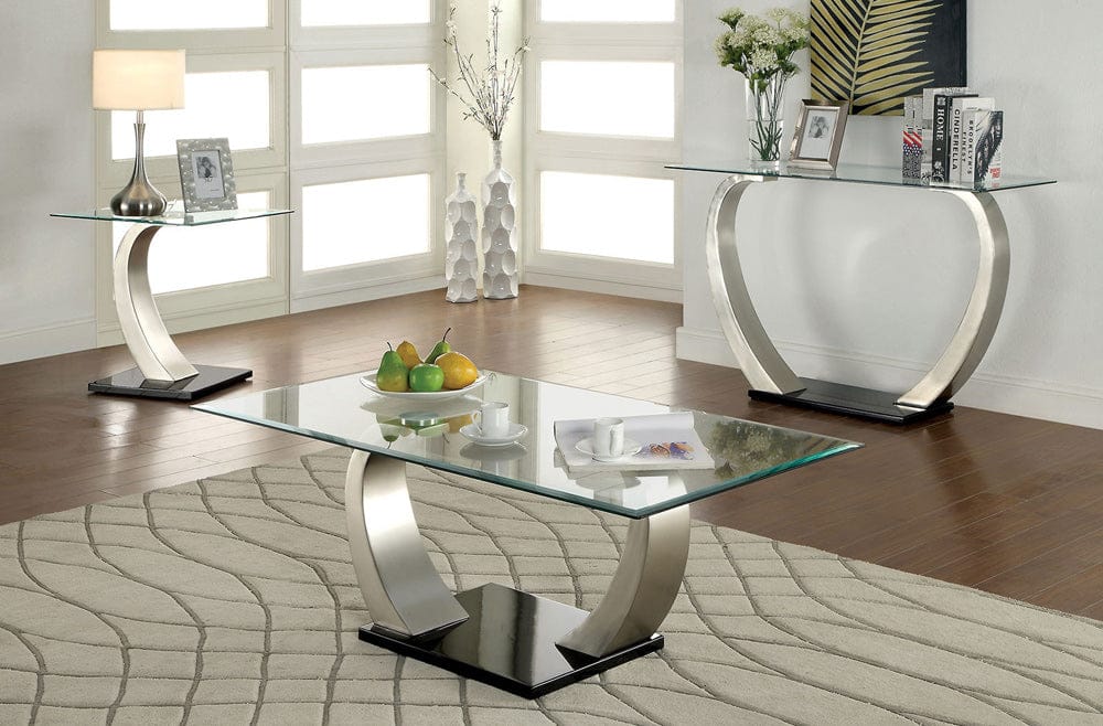 Furniture of America - Roxo Sofa Table in Satin Plated/Black - CM4728S View 2