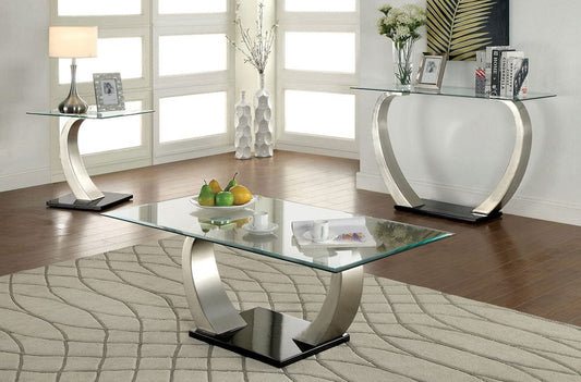 Furniture of America - Roxo Sofa Table in Satin Plated/Black - CM4728S View 2