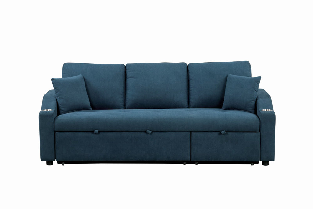 Furniture of America - Royden Sleeper Sofa w/ Cupholder in Blue - FM6963BL-PK View 8