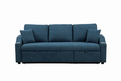 Furniture of America - Royden Sleeper Sofa w/ Cupholder in Blue - FM6963BL-PK View 8