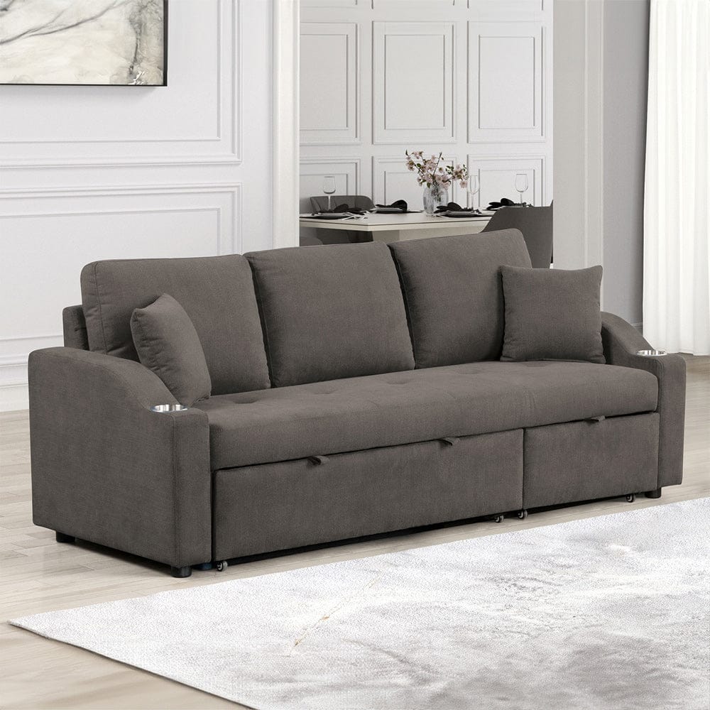 Furniture of America - Royden Sleeper Sofa w/ Cupholder in Gray - FM6963GY-PK View 1