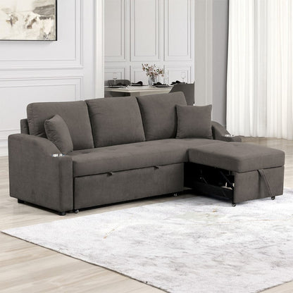 Furniture of America - Royden Sleeper Sofa w/ Cupholder in Gray - FM6963GY-PK View 2