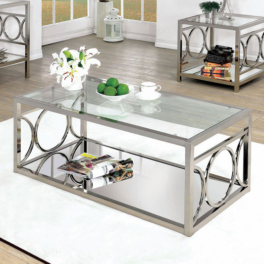 Furniture of America - Rylee Coffee Table in Chrome - CM4166CRM-C View 1