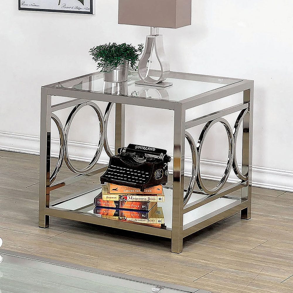 Furniture of America - Rylee End Table in Chrome - CM4166CRM-E View 1