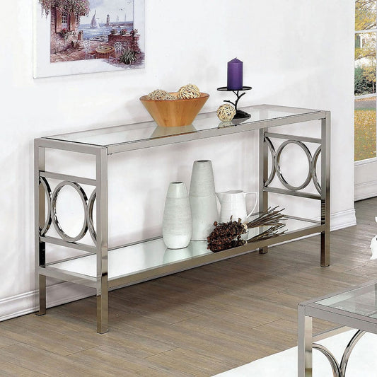 Furniture of America - Rylee Sofa Table in Chrome - CM4166CRM-S View 1