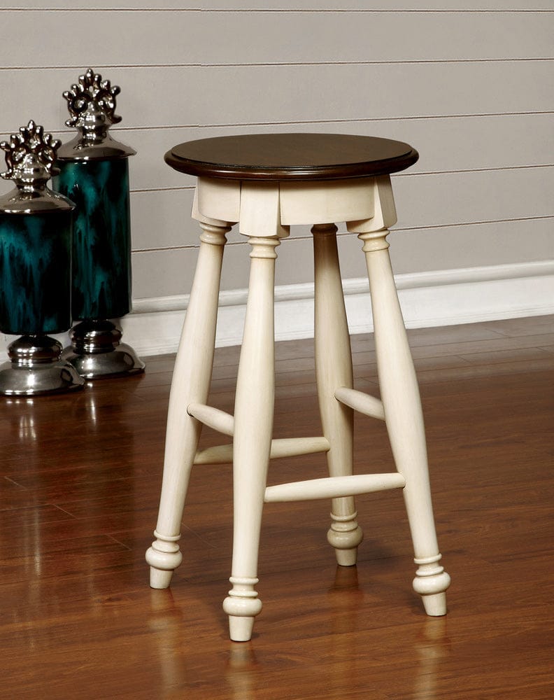 Furniture of America - Sabrina Counter Ht. Stool in Off-White/Cherry - CM3199WC-ST-2PK View 1