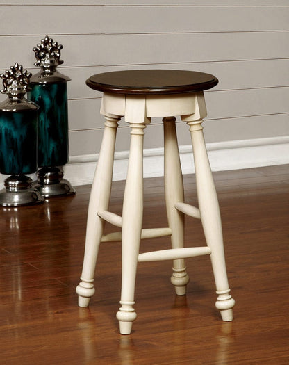 Furniture of America - Sabrina Counter Ht. Stool in Off-White/Cherry - CM3199WC-ST-2PK View 1
