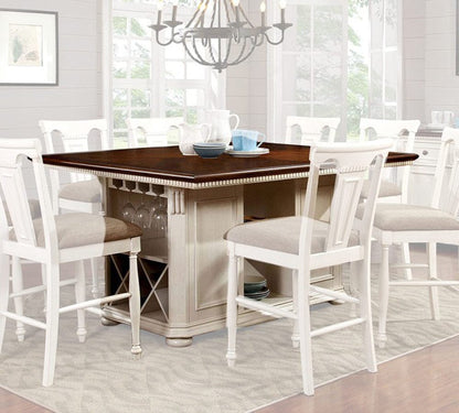 Furniture of America - Sabrina Counter Ht. Table in Off-White/Cherry - CM3199WC-PT-TABLE View 1
