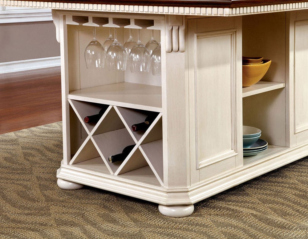 Furniture of America - Sabrina Counter Ht. Table in Off-White/Cherry - CM3199WC-PT-TABLE View 2