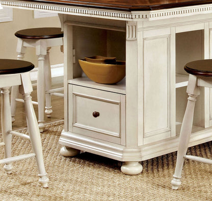 Furniture of America - Sabrina Counter Ht. Table in Off-White/Cherry - CM3199WC-PT-TABLE View 3