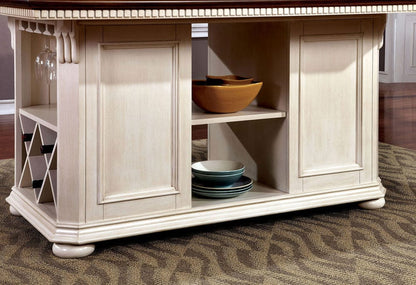 Furniture of America - Sabrina Counter Ht. Table in Off-White/Cherry - CM3199WC-PT-TABLE View 4