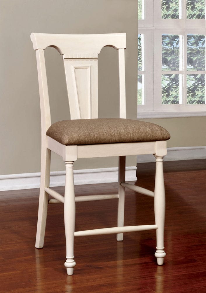 Furniture of America - Sabrina Ctr.Ht. Chair in Off-White/Tan - CM3199WC-PC-2PK View 1