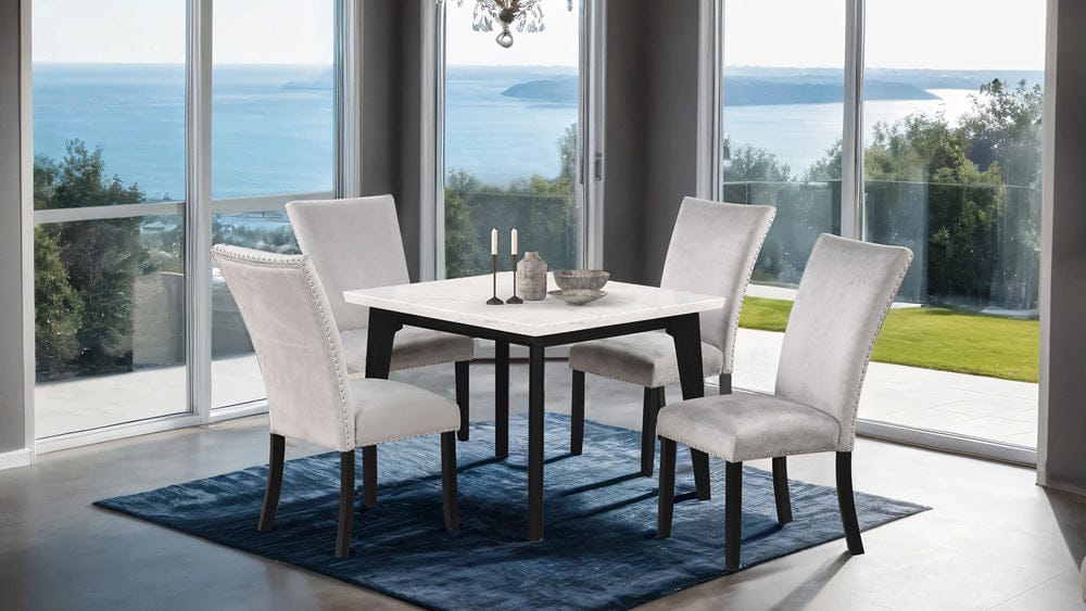 Furniture of America - Sabro 5 Pc. Square Dining Table Set in Black/White - FM3330BK-ST-5PC View 1