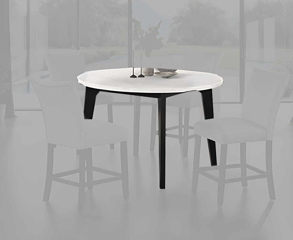 Furniture of America - Sabro Round Counter Ht. Table in Black/White - FM3330BK-PRT-TABLE View 1