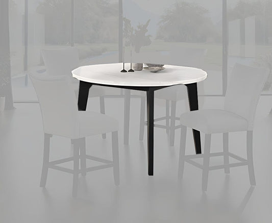 Furniture of America - Sabro Round Counter Ht. Table in Black/White - FM3330BK-PRT-TABLE View 1