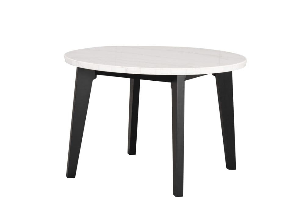 Furniture of America - Sabro Round Dining Table w/ Marble Top in Black/White - FM3330BK-RT-TABLE View 1
