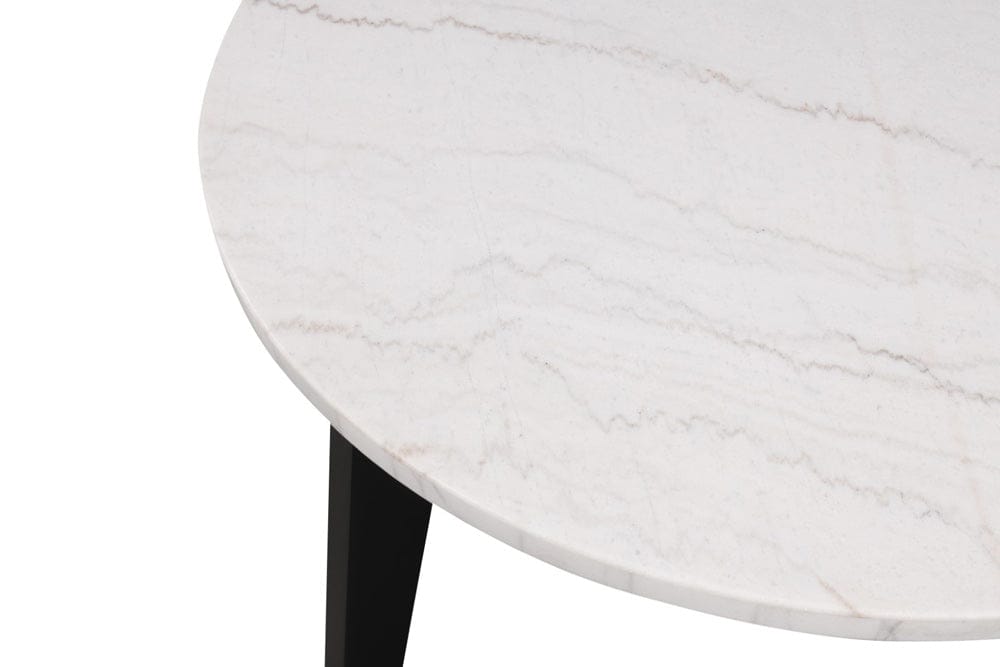 Furniture of America - Sabro Round Dining Table w/ Marble Top in Black/White - FM3330BK-RT-TABLE View 5