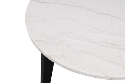 Furniture of America - Sabro Round Dining Table w/ Marble Top in Black/White - FM3330BK-RT-TABLE View 5