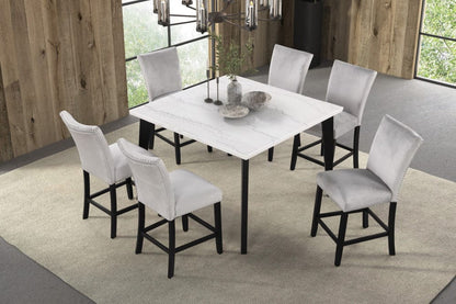 Furniture of America - Sabro Square Counter Ht. Table in Black/White - FM3330BK-PST-TABLE View 2