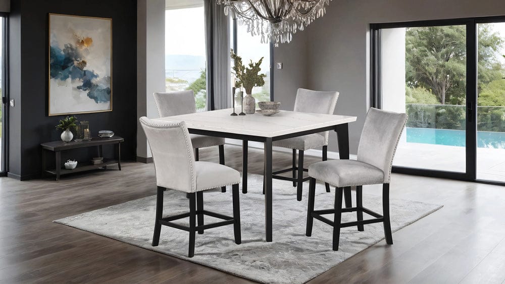 Furniture of America - Sabro Square Counter Ht. Table in Black/White - FM3330BK-PST-TABLE View 3