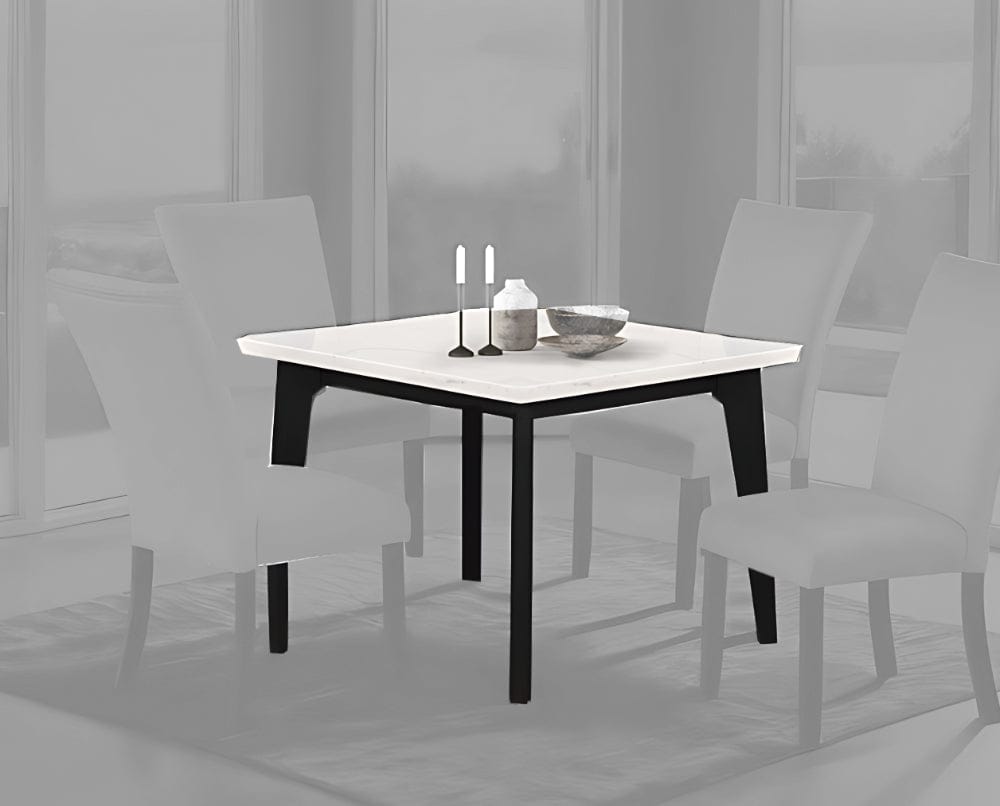 Furniture of America - Sabro Square Dining Table w/ Marble Top in Black/White - FM3330BK-ST-TABLE View 1
