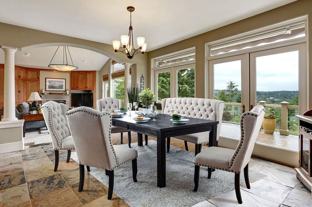 Furniture of America - Sania 6 Pc. Dining Table Set w/ 3-Seater Bench in Antique Black/Ivory - CM3324BK-T-84-6PC view 1