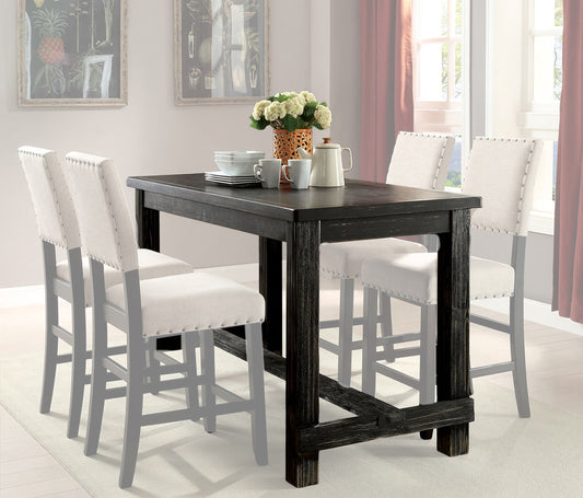 Furniture of America - Sania 60" Counter Ht. Table in Antique Black - CM3324BK-PT-VN View 1