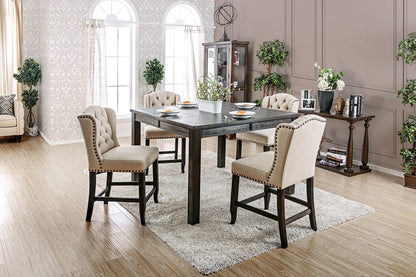 Furniture of America - Sania 7 Pc. Counter Ht. Table Set in Antique Black/Ivory - CM3324BKPT54-3564G-7 view 4