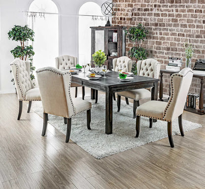 Furniture of America - Sania - 7 Pc. Dining Table Set - Antique Black/Gray - CM3324BKT84-3564GY-7 view 2