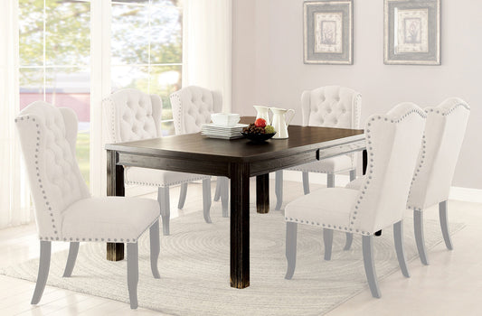 Furniture of America - Sania 72" Dining Table in Antique Black, Beige - CM3324BK-T-VN View 1