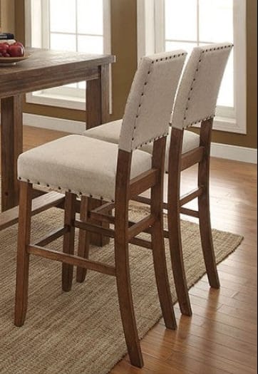 Furniture of America - Sania Bar Chair Set of 2 in Rustic Oak - CM3324BC-2PK View 2