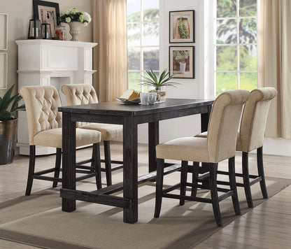 Furniture of America - Sania Counter Ht. Chair Set of 2 in Antique Black/Beige - CM3324BK-PC-2PK View 2