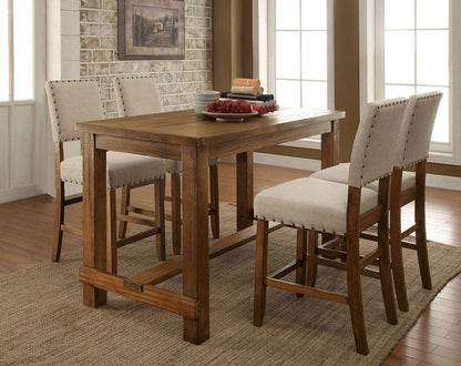 Furniture of America - Sania Counter Ht. Chair Set of 2 in Rustic Oak - CM3324PC-2PK View 2