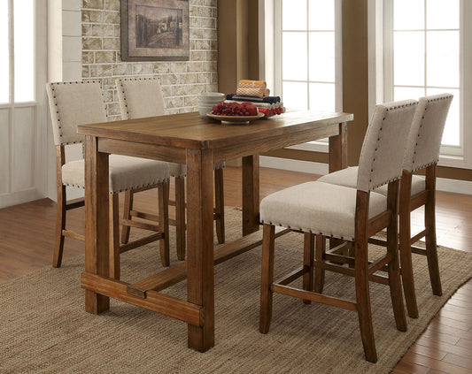 Furniture of America - Sania Counter Ht. Chair Set of 2 in Rustic Oak - CM3324PC-2PK View 2
