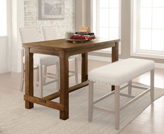 Furniture of America - Sania Counter Ht. Table in Rustic Oak - CM3324PT-VN View 1