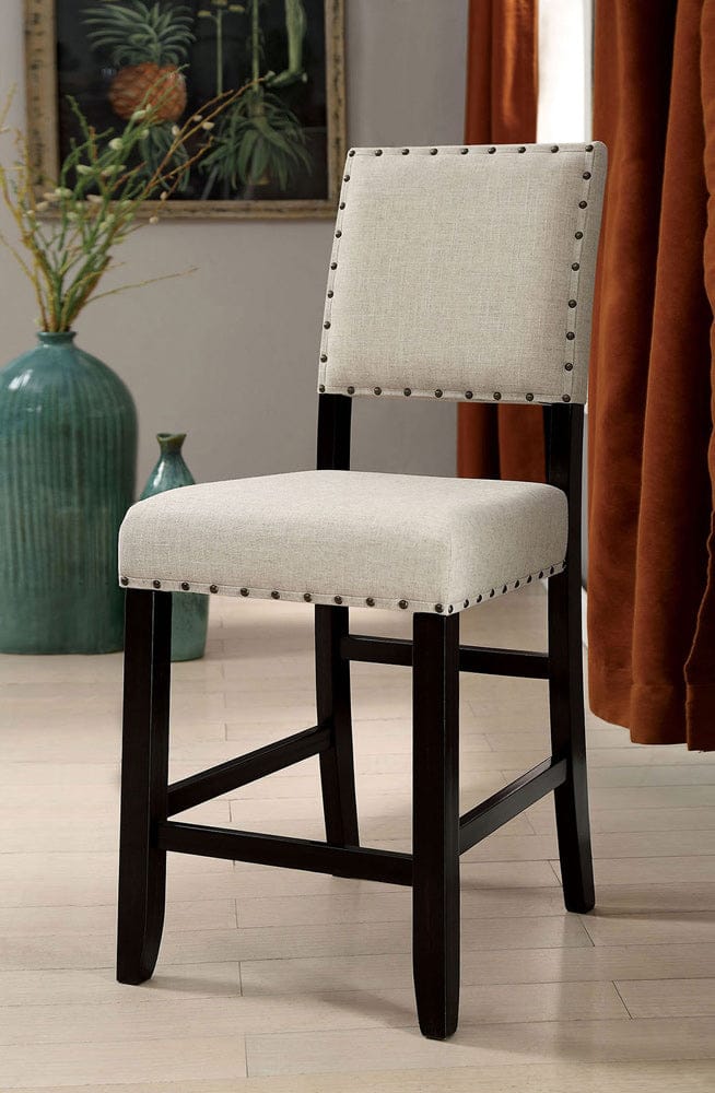 Furniture of America - Sania Iii 7 Pc. Sq Counter Ht. Table Set in Antique Black/Ivory - CM3324BKPT54-3564-7P View 4